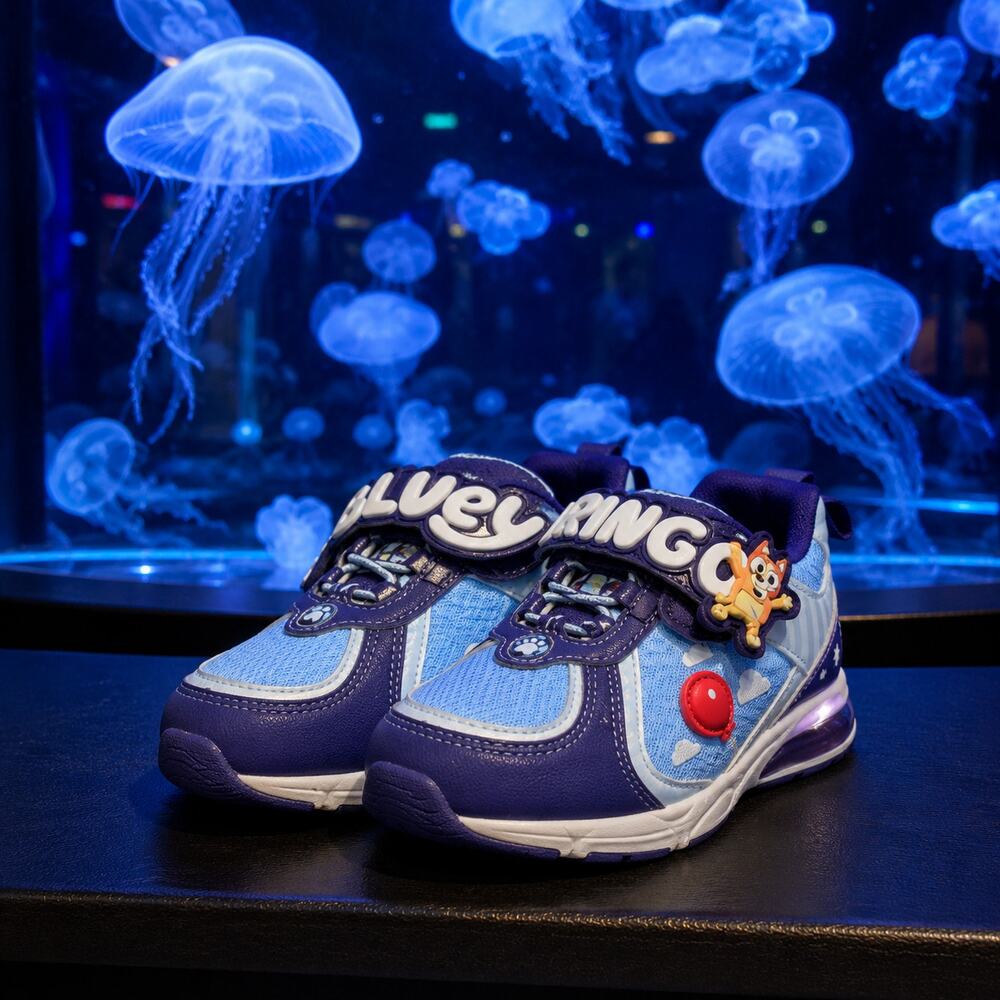 Bluey Bingo Light-Up Kids Sneakers Size 7 Blue Purple